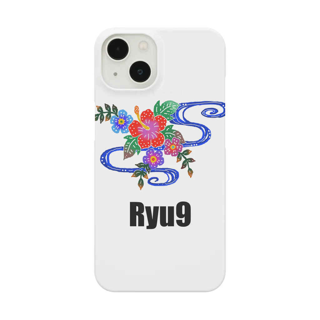 Ryu9girlの花柄紅型ふー スマホケース