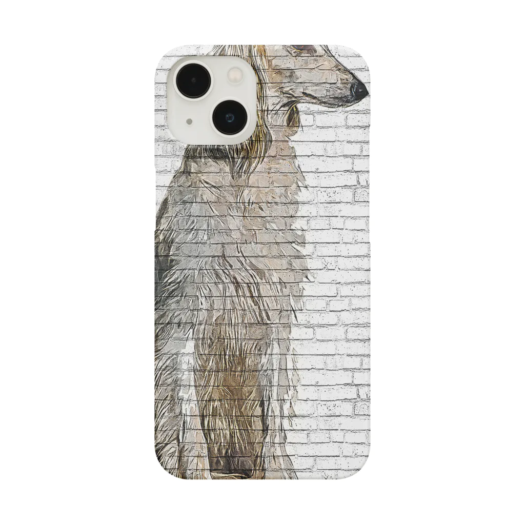 【CPPAS】Custom Pet Portrait Art Studioのとても美しくてかっこいいサルーキドッグ - レンガブロック背景 Smartphone Case