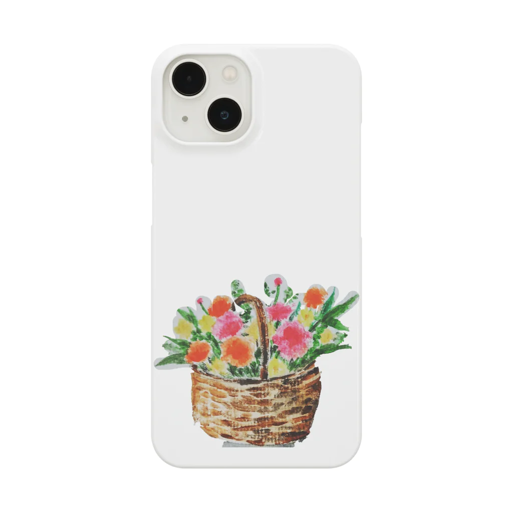 ぴーひゃら食べもの水彩画の花かご水彩画 Smartphone Case