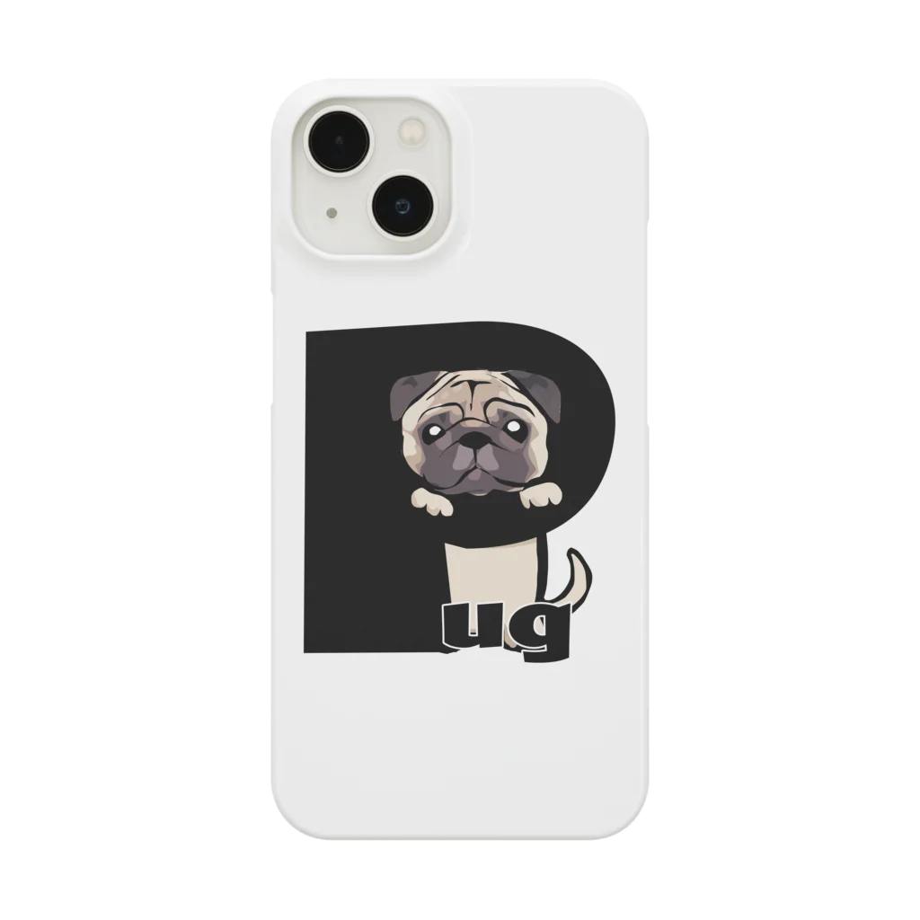 犬グッズの店しえるぶるーのアルファベット犬　パグ Smartphone Case