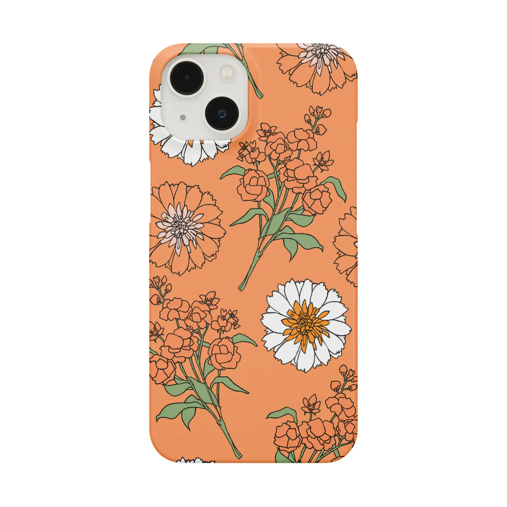 lg_hの花柄（オレンジ） Smartphone Case