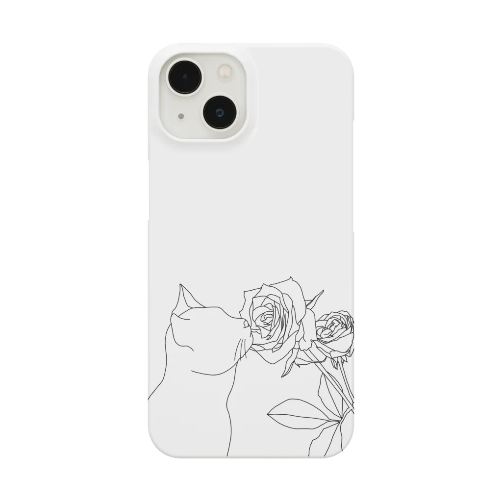 J's egg gardenの植物シリーズ　猫とバラ Smartphone Case