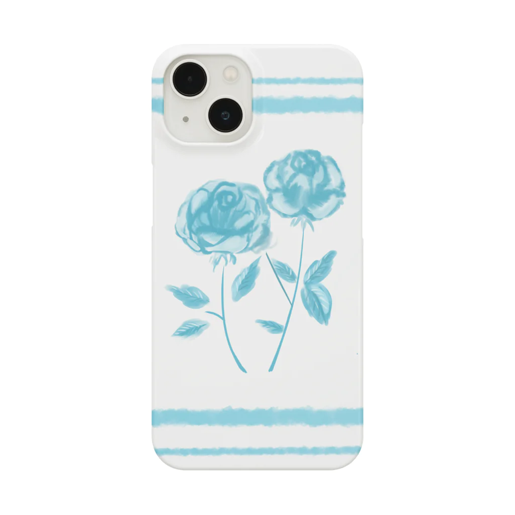 お店屋さんの水色の薔薇 iPhone Smartphone Case