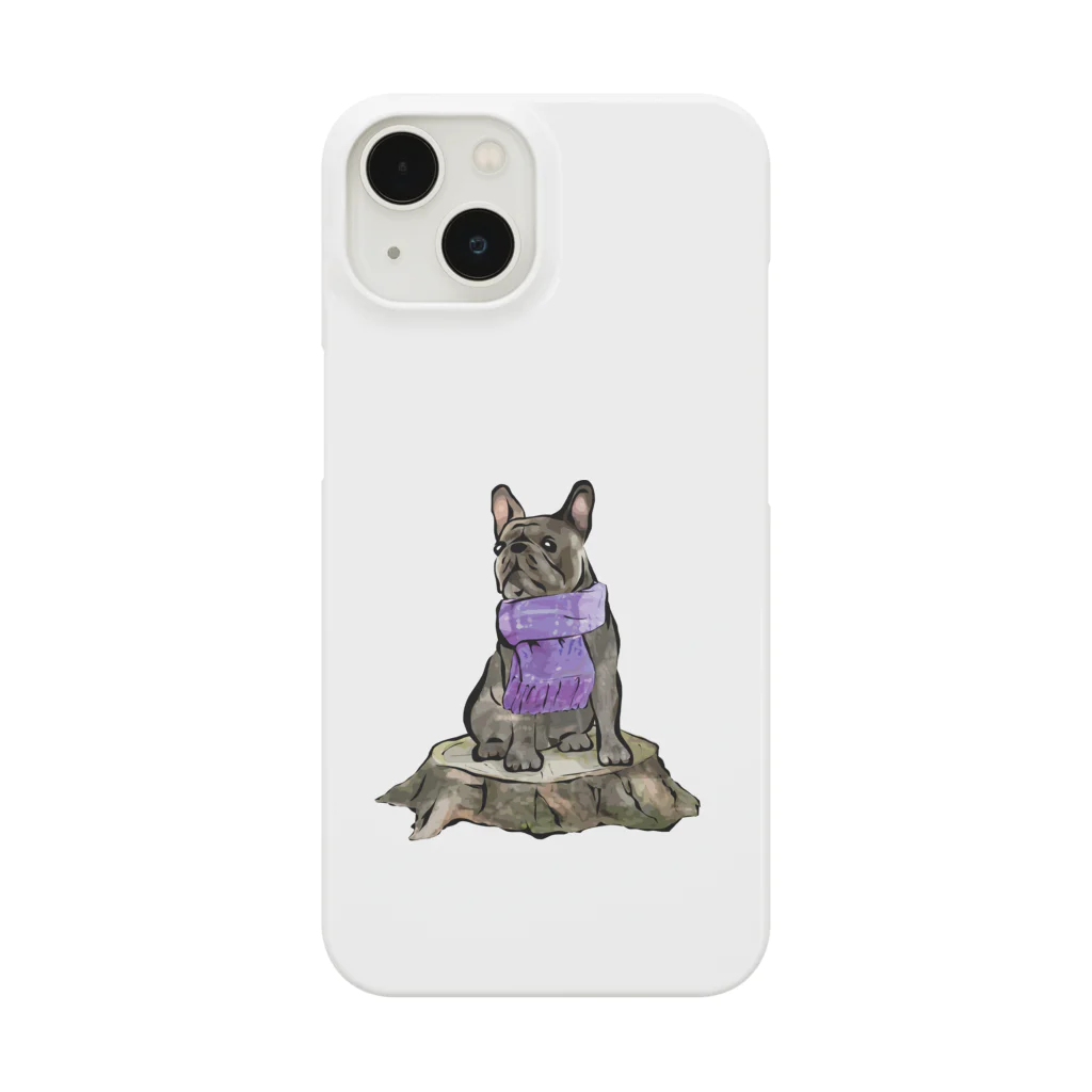 犬グッズの店しえるぶるーのマフラー犬　フレンチブルドッグ　ブリンドル Smartphone Case