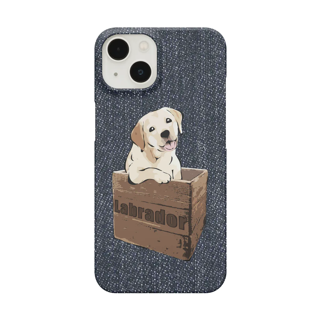 犬グッズの店しえるぶるーの箱入り犬　ラブラドルレトリバー　デニム Smartphone Case