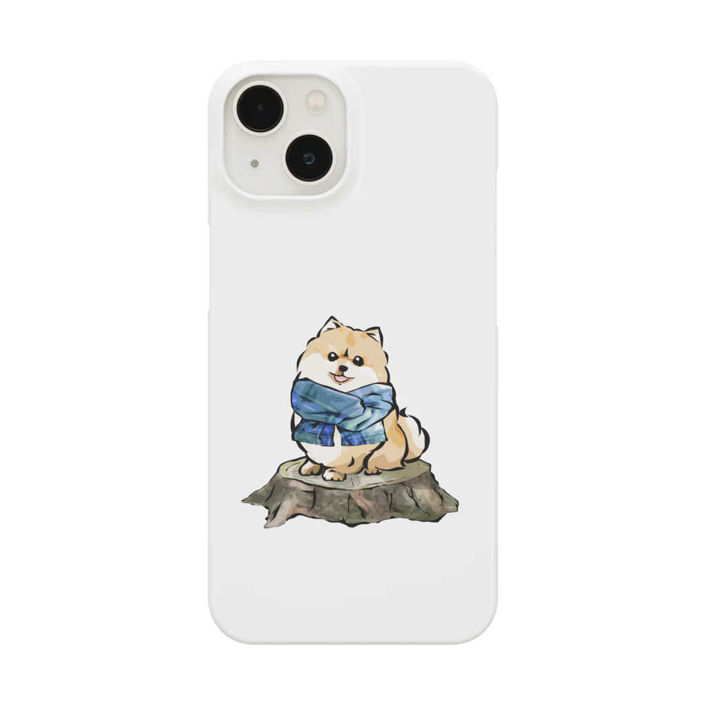 犬グッズの店しえるぶるーのマフラー犬　ポメラニアン Smartphone Case