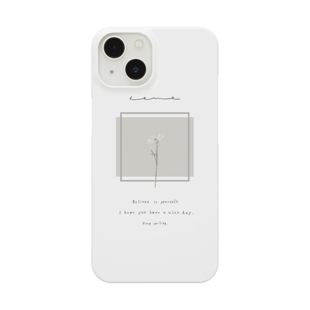 rilybiiのwhite grayish peach tea × white flower Smartphone Case