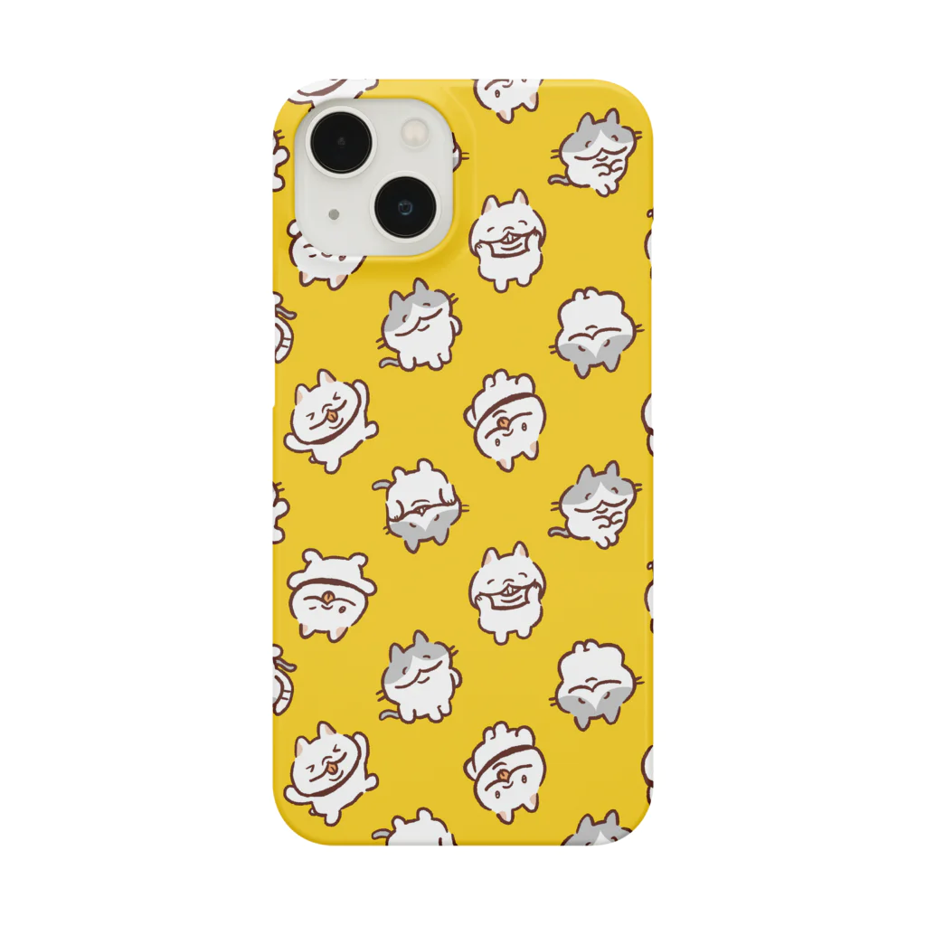 おむすび屋のねこいぬ総柄黄色 Smartphone Case