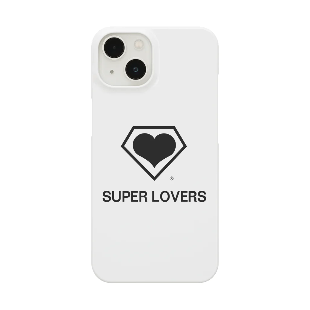 SUPER LOVERS co,ltdのSUPER LOVERS 90sスクールロゴ　白 スマホケース