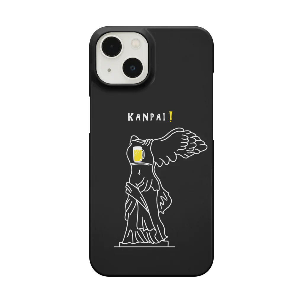 ビールとアート TM-3 Designの彫刻 × BEER（サモトラケのニケ）黒背景 Smartphone Case