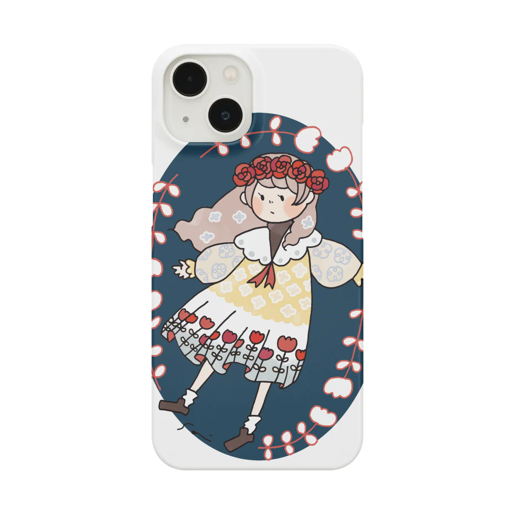 anwonの刺繍のワンピースの子 Smartphone Case