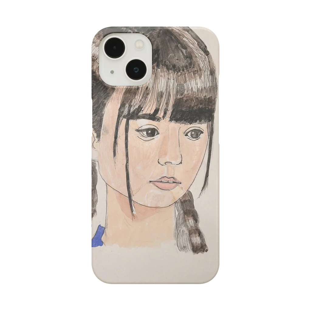 「画家 小島 みのる」 MINORU KOJIMA「明るい色の展覧会」月の紳士の三つ編みの少女、セーラー服と。 Smartphone Case