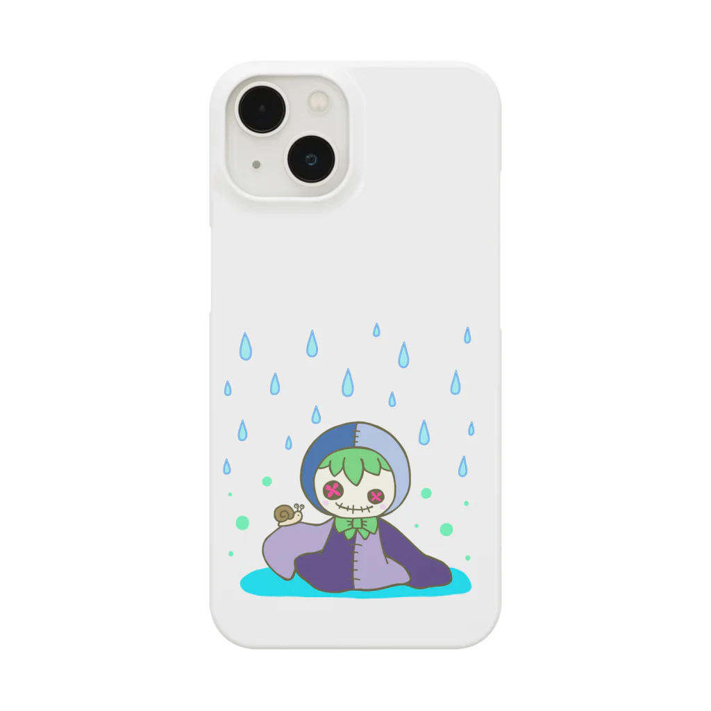 あおつるSUZURIショップの雨の日の小さな友達 スマホケース