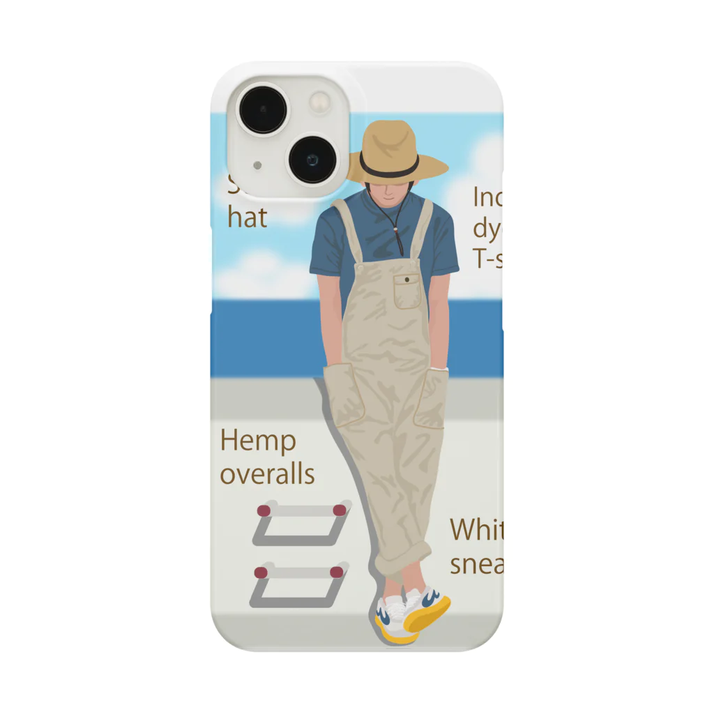 キッズモード某の海と麦わら帽の青年 iPhone Smartphone Case