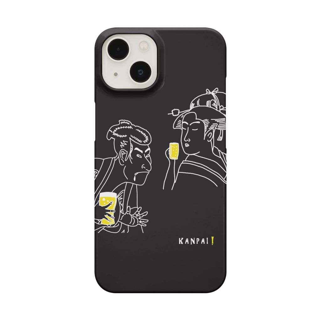 名画 Beer 浮世絵男女 白線画 ブラック Tm 3 Design Office Hirotomo のスマホケース Iphoneケース 通販 Suzuri スズリ