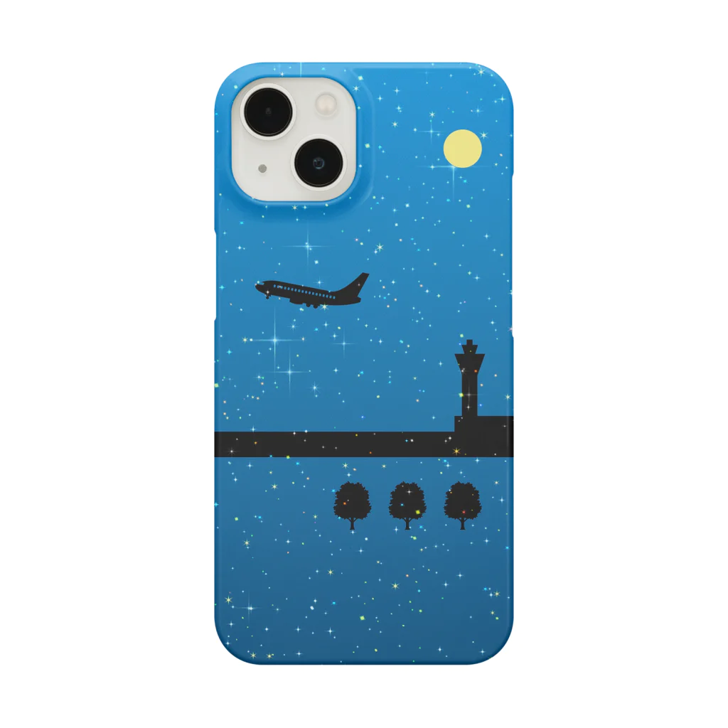 flying_tennis_playerのNight Flight(full moon) Smartphone Case