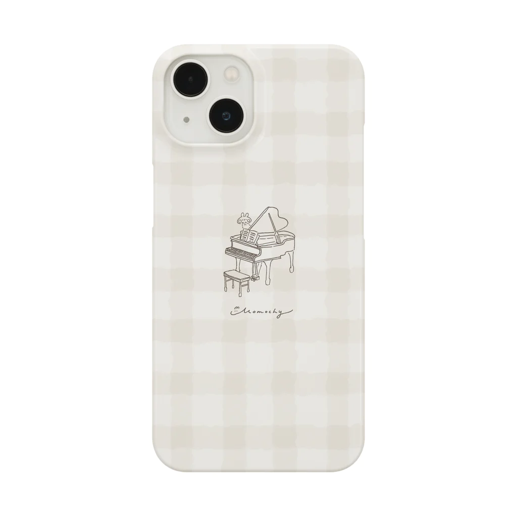 ＊momochy shop＊のピアノとうさぎ (チェック) Smartphone Case