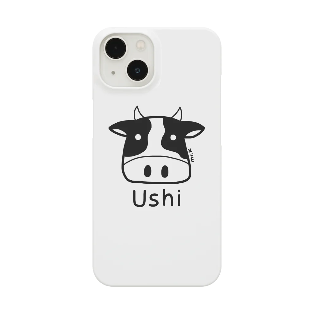 MrKShirtsのUshi (牛) 黒デザイン Smartphone Case