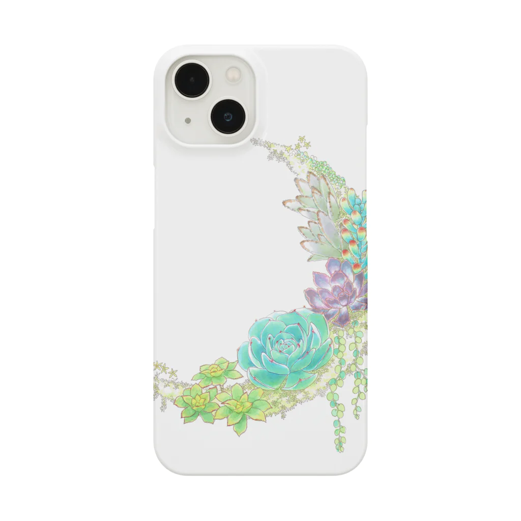 DOTEKKOのT-29 Succulents moon (no font) スマホケース