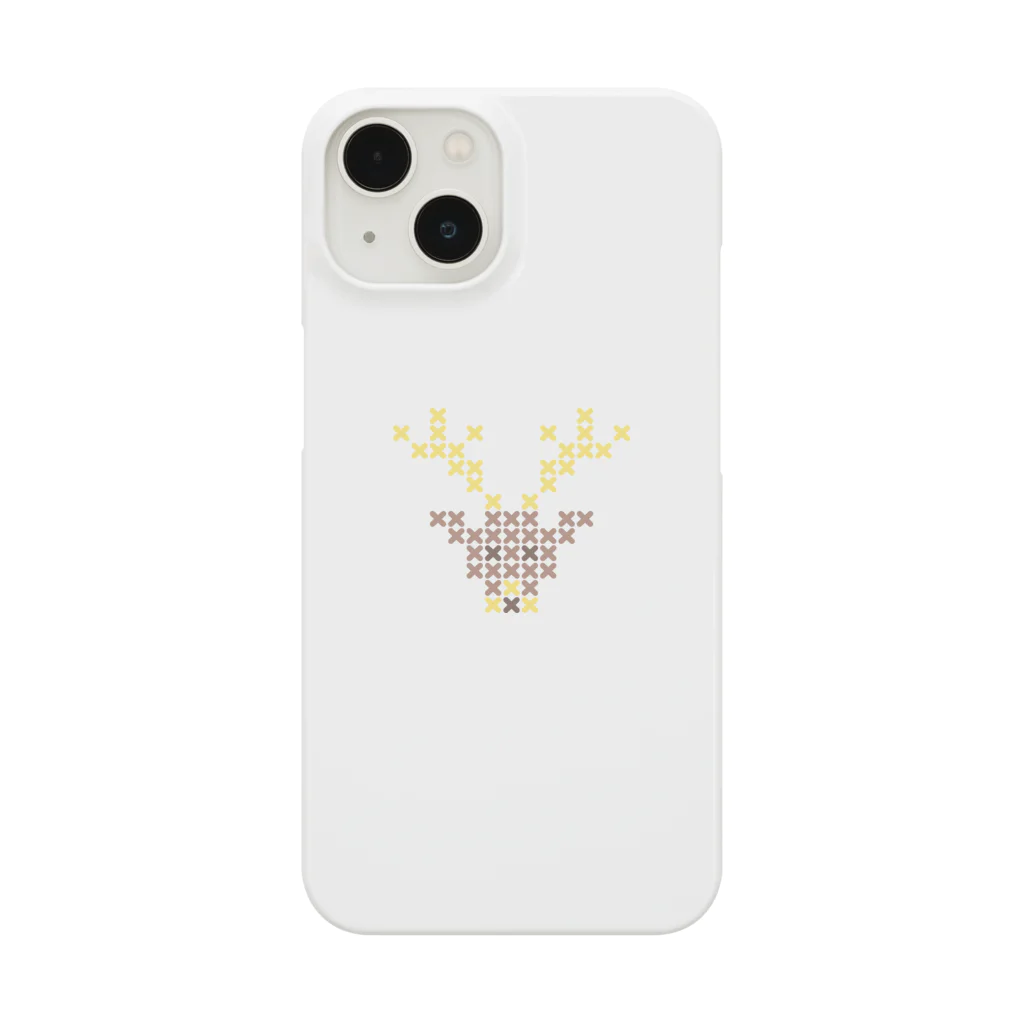 shisoppaの雄鹿 Cross-stitch iPhone Smartphone Case
