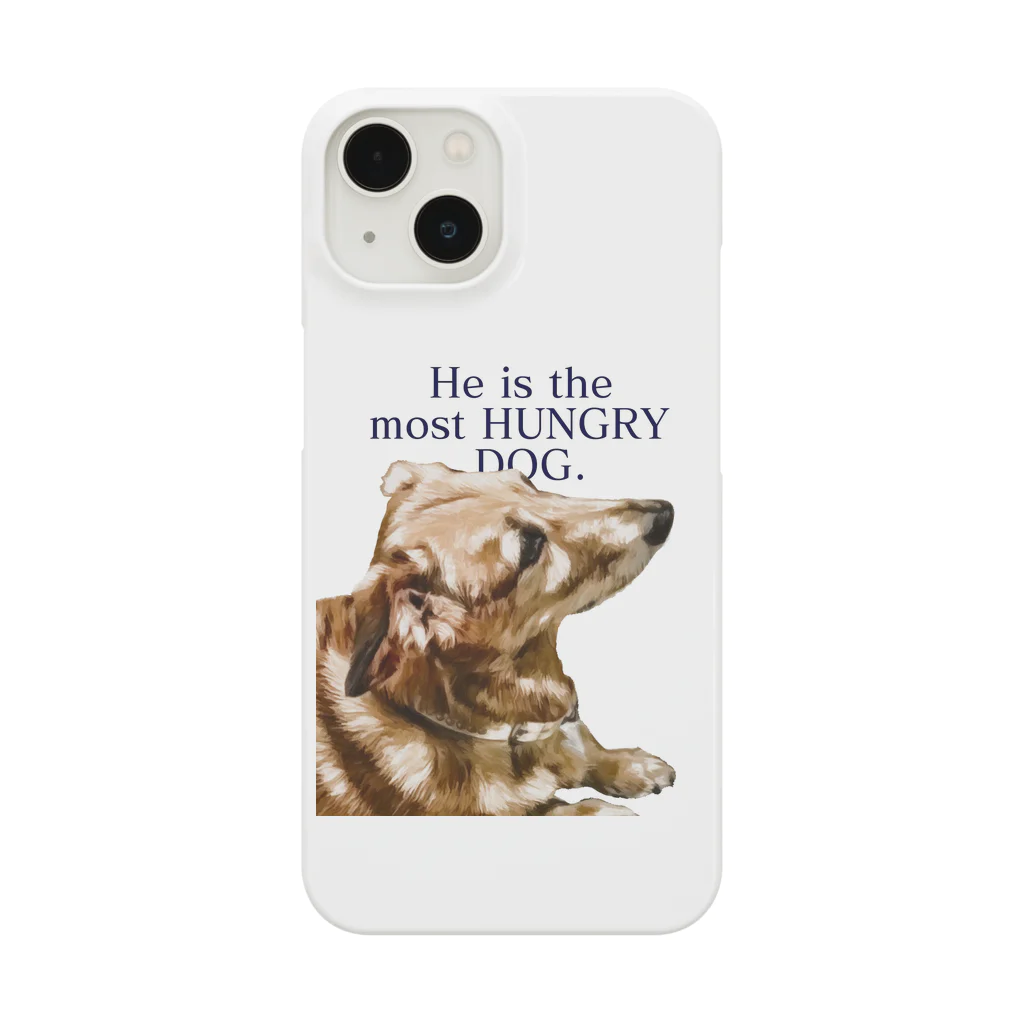 the most "DOG"のhe is the most hungry dog. BLUE スマホケース