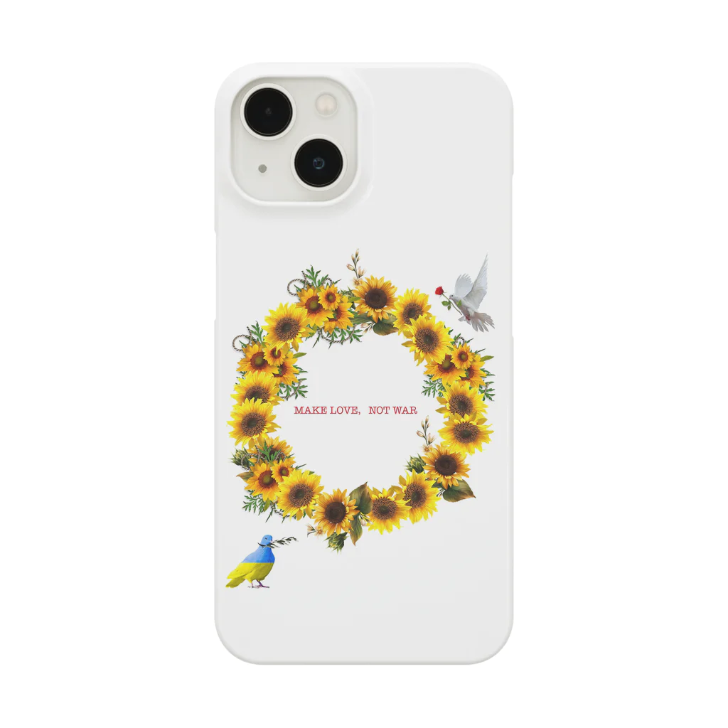 SMILE&ROCK!!《旧にこにこ屋》のMAKE LOVE,NOT WAR ヒマワリの和 Smartphone Case