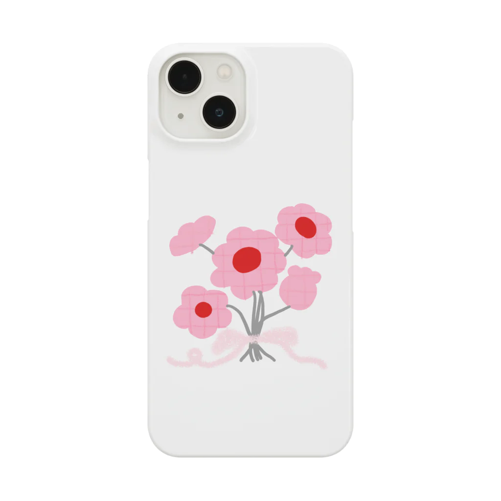 レモンスカッシュの泡のピンクと赤とチェックのブーケ Smartphone Case