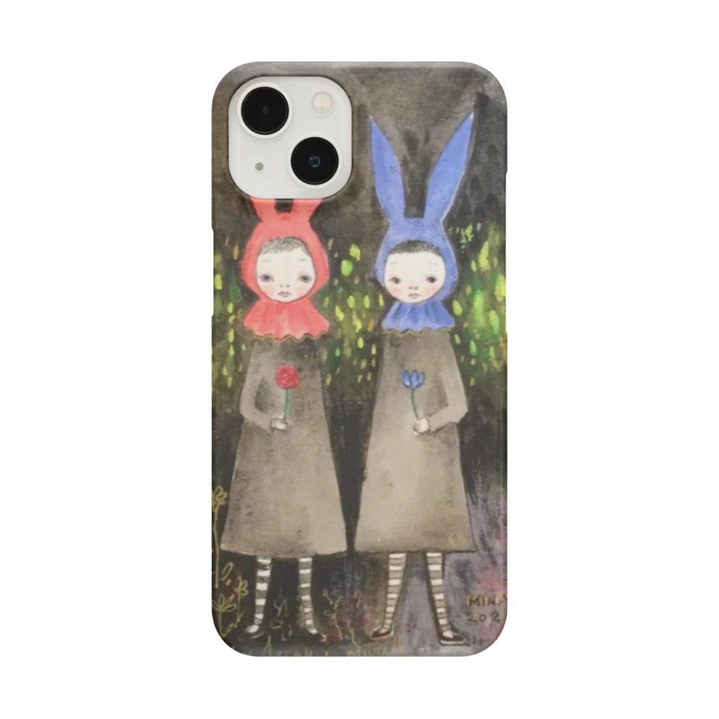 ヤマネコ。の部屋の赤うさぎ　青うさぎ Smartphone Case