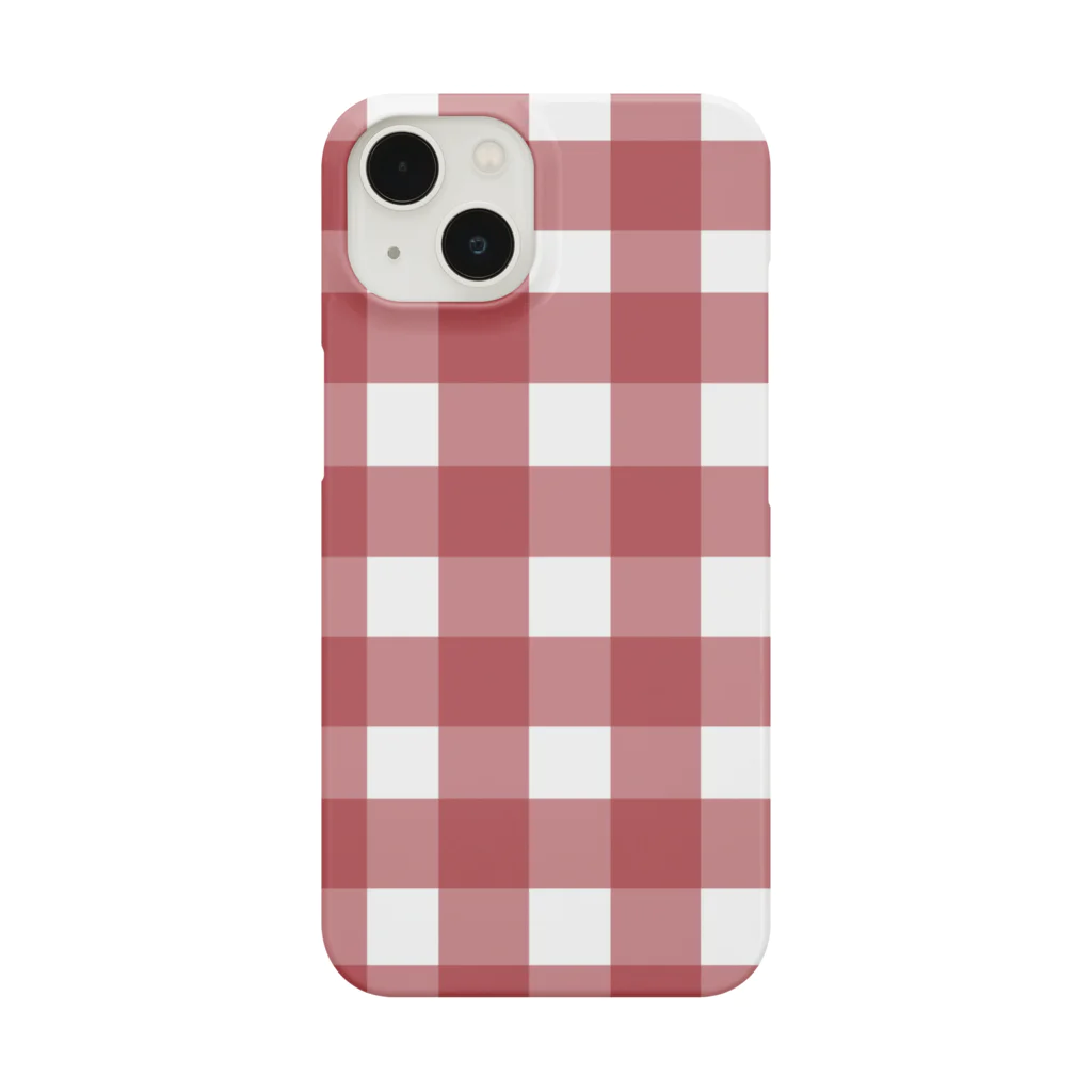 kiki25のgingham check red スマホケース