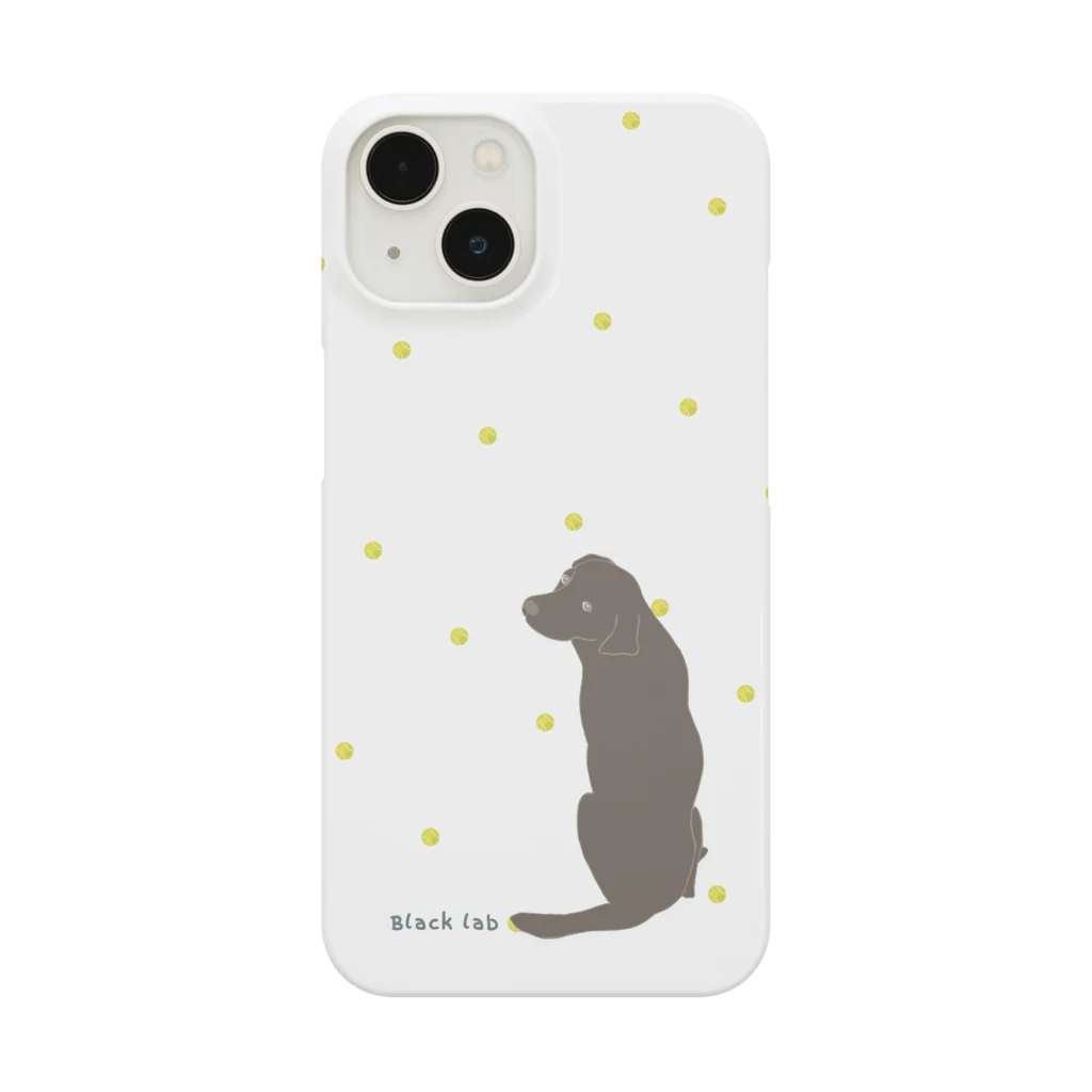 ku-san☆ラブラドールの隣で⭐︎の黒ラブとテニスボール☆ホワイト Smartphone Case