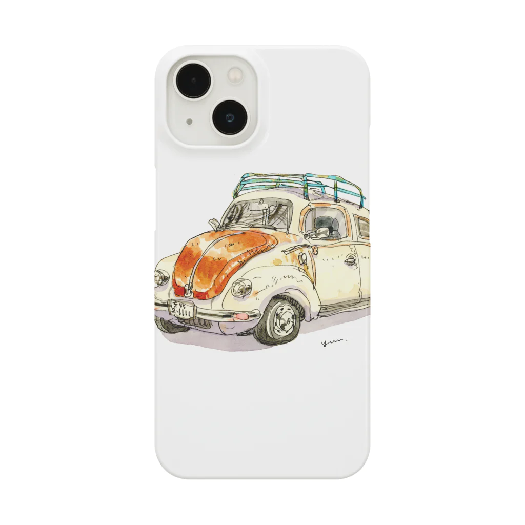 くりたまお絵かき制作所の水彩レトロカー。 Smartphone Case