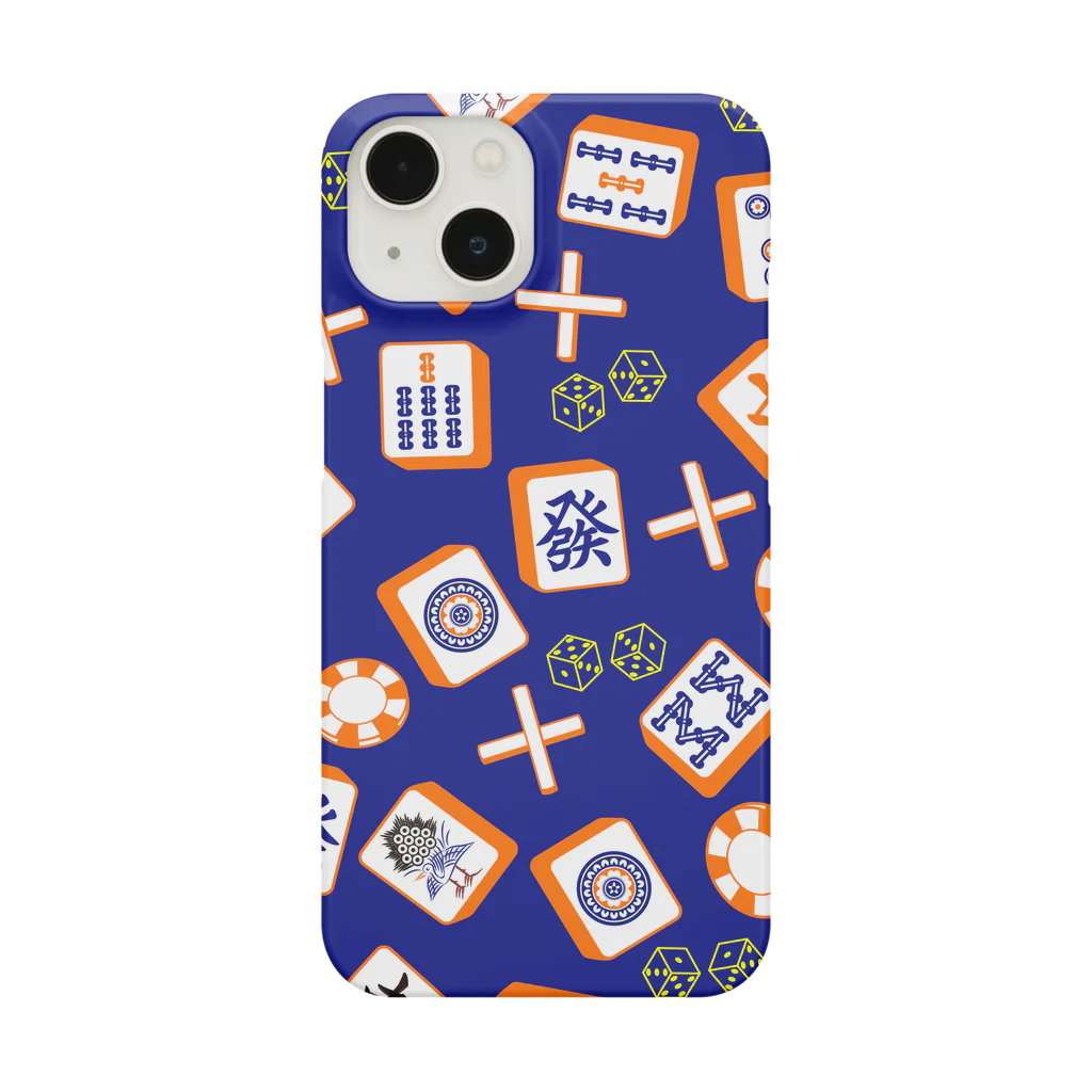 ちゅも🀄️の麻雀アイテム散りばめ青 Smartphone Case