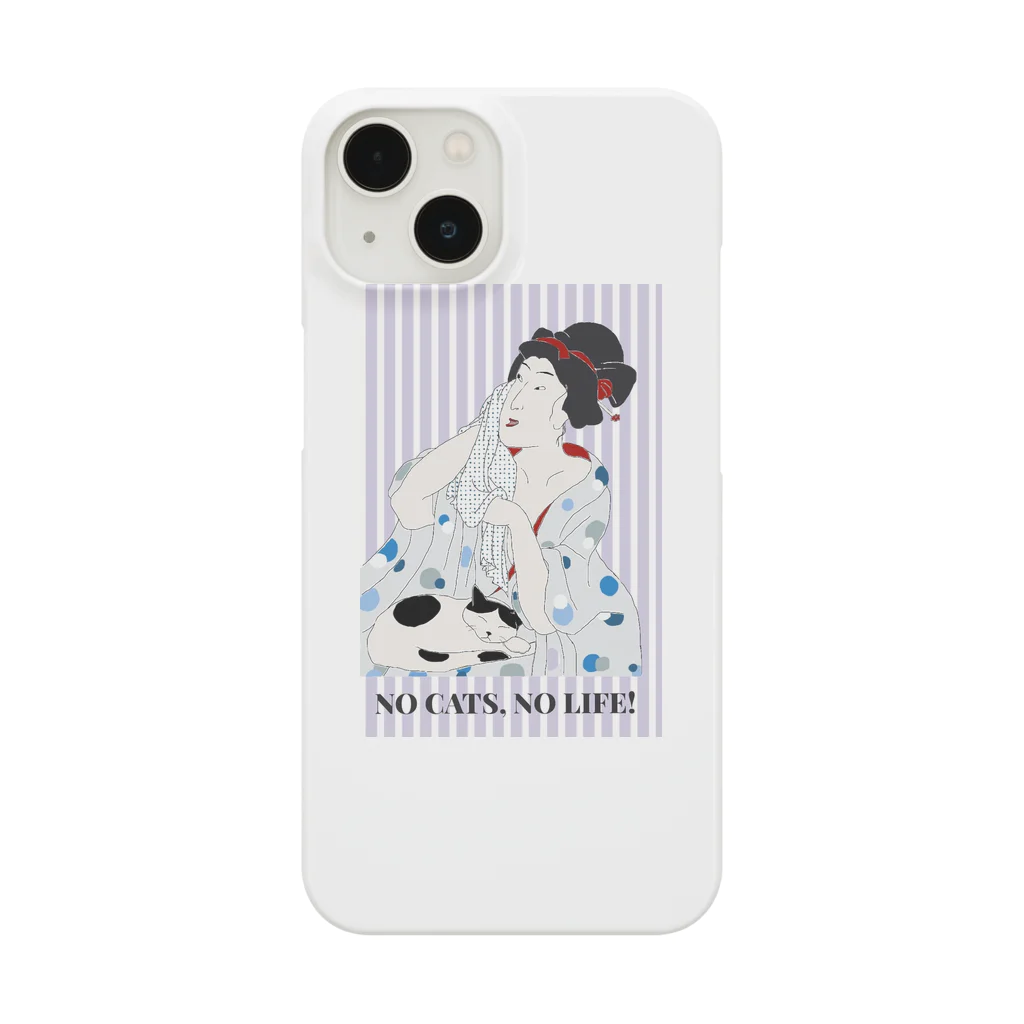 keeeeeep smilingのNO CATS, NO LIFE! 浮世絵　暑いけどネコとくっつきたい… Smartphone Case