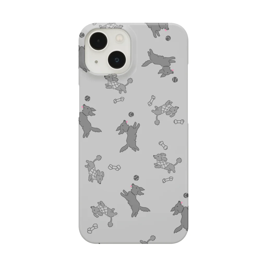 Chiyo.Wan(🐕🕊️のお店)のげんきいっぱいわんこ柄　(スマホケース) Smartphone Case