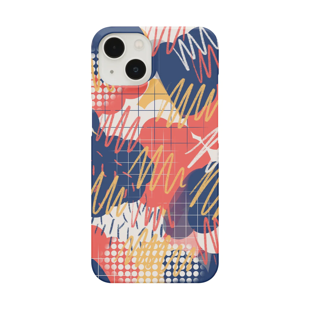 Yasuko.Mのオレンジと紺の抽象画 Smartphone Case