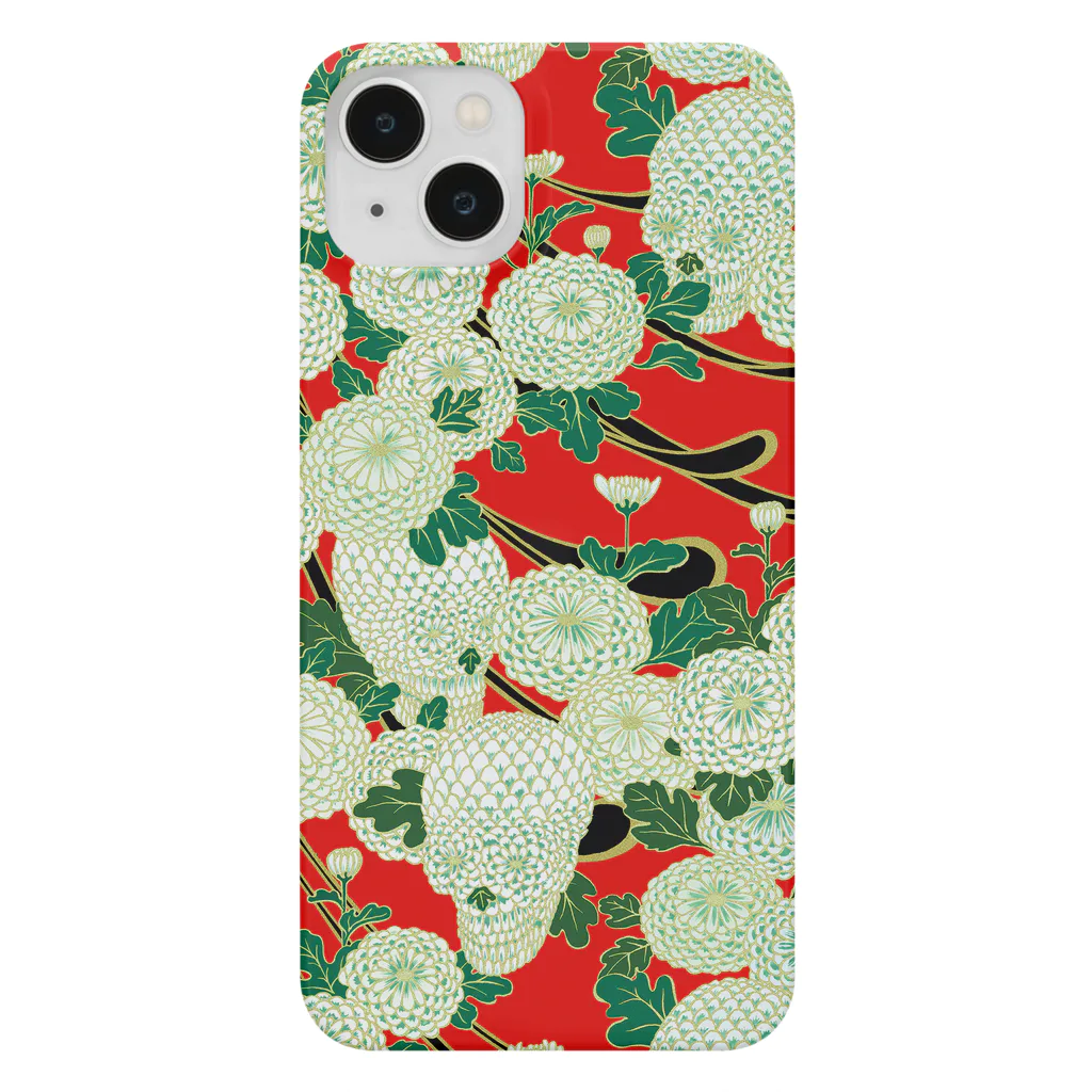 NISHIOKA PENCILの菊華髑髏図／赤 Smartphone Case