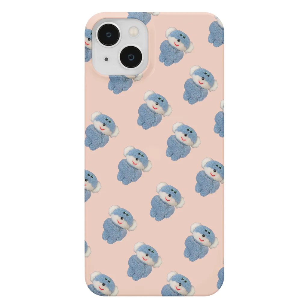 むにゅのあまもにゃちゃん総柄うすぴんく(スマホグリップつけるのに最適!) Smartphone Case