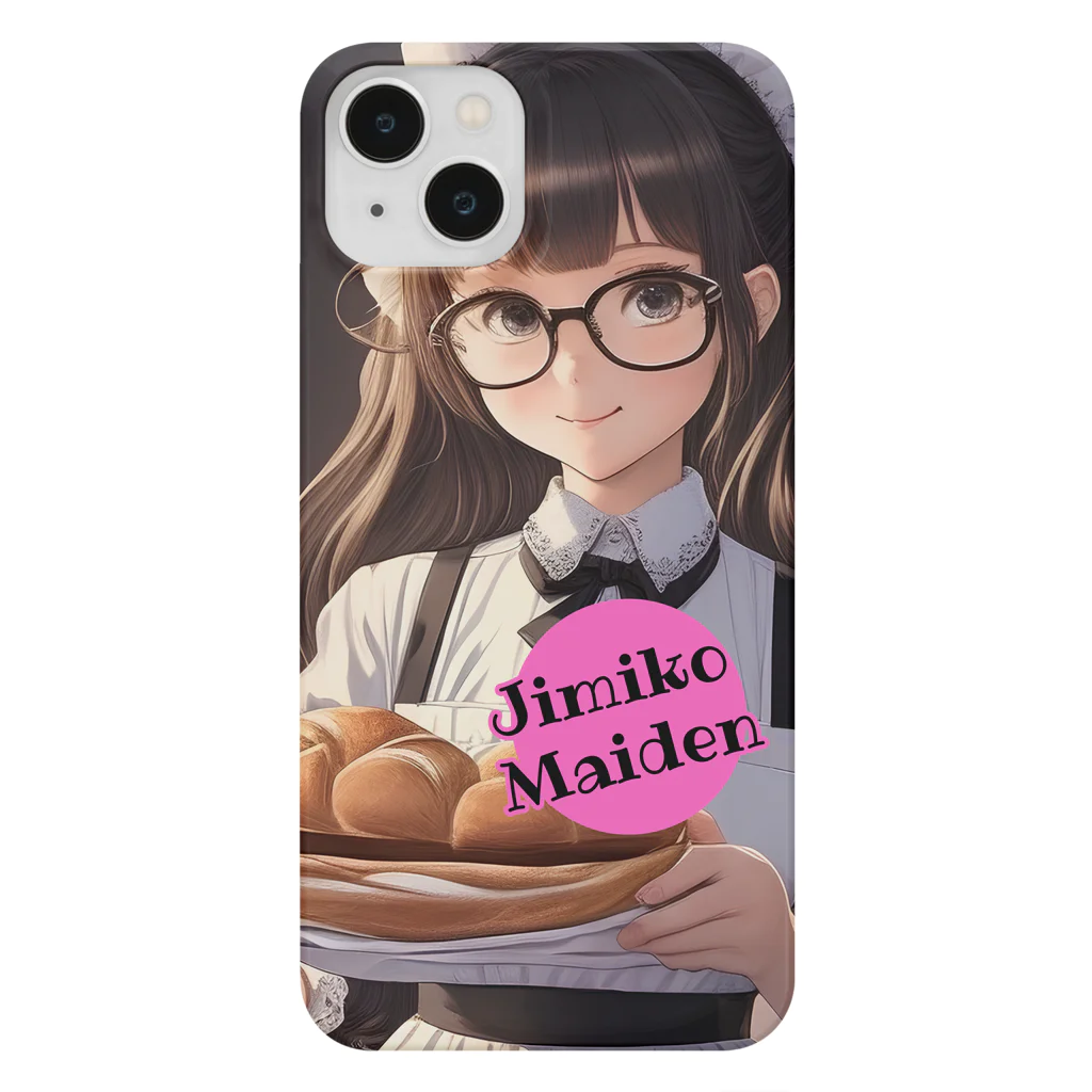 Jimiko Maiden (ジミコメイデン)の【Jimiko Maiden】パンとメイドさん(iPhoneケース) スマホケース