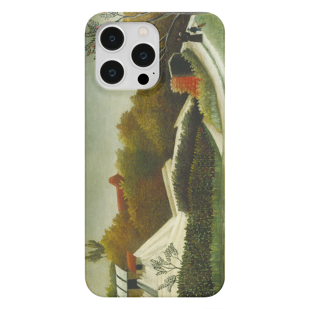 SONOTENI-ARTの029-003　アンリ・ルソー　『パリ郊外の製材所』　スマホケース　表側面印刷　iPhone 14ProMax/14Plus/13ProMax/12ProMax専用デザイン　SC4-2 iPhone Smartphone Case