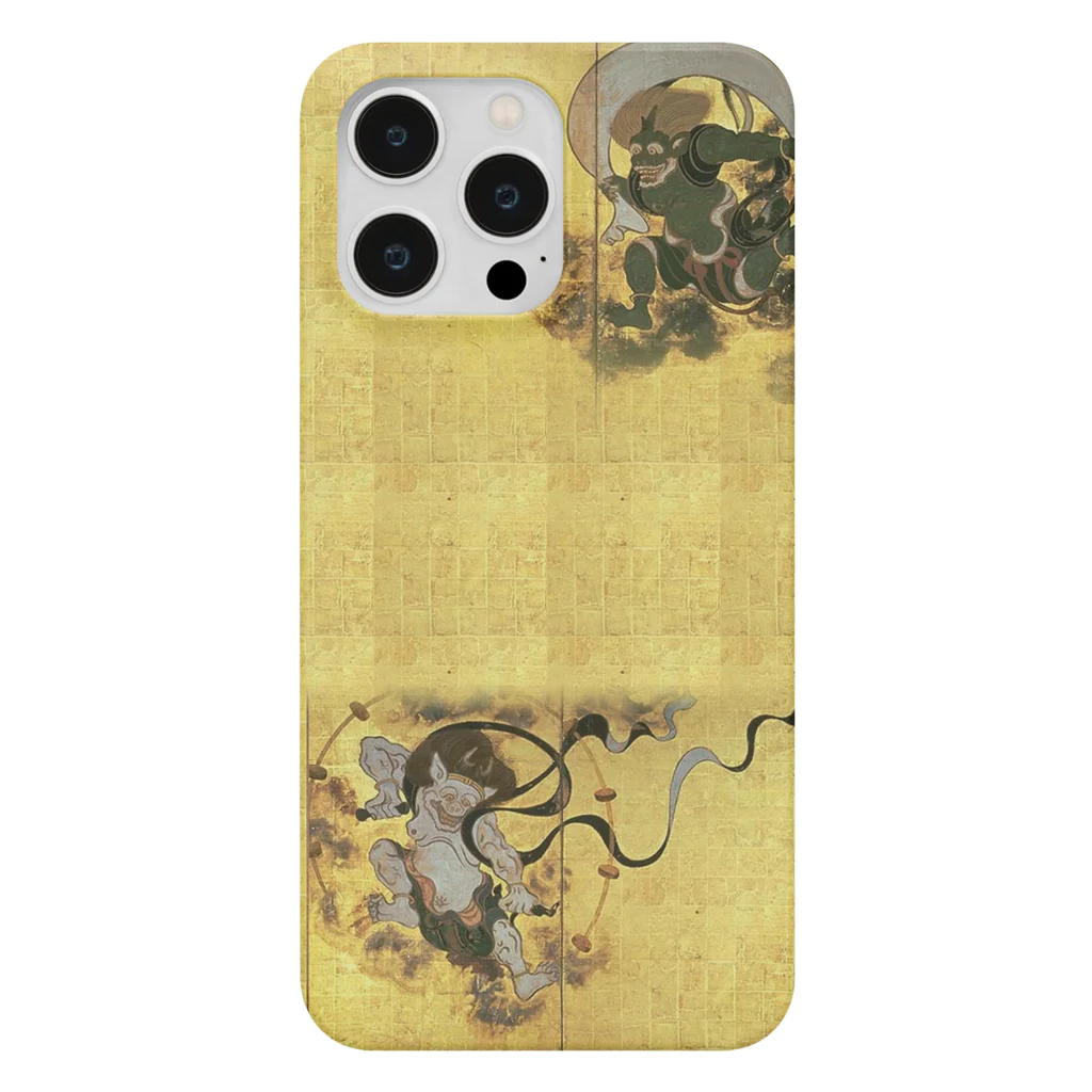 SONOTENI-ARTの023-001　俵屋宗達　『風神雷神図屏風』　スマホケース　表側面印刷　iPhone 14ProMax/14Plus/13ProMax/12ProMax専用デザイン　SC4-2 iPhone Smartphone Case