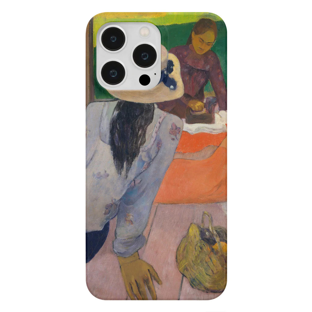 SONOTENI-ARTの026-002　ゴーギャン　『シエスタ』　スマホケース　表側面印刷　iPhone 14ProMax/14Plus/13ProMax/12ProMax専用デザイン　SC4-2 iPhone Smartphone Case