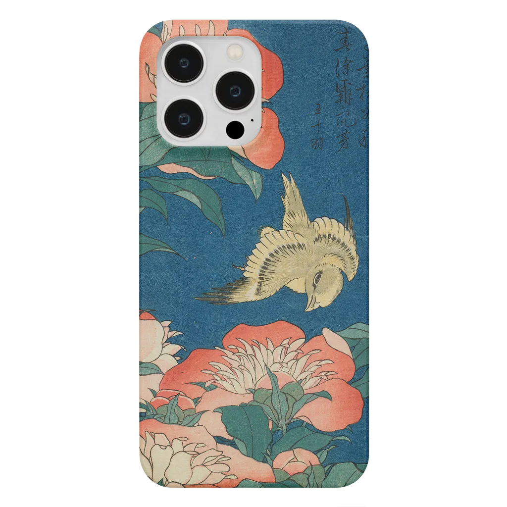 SONOTENI-ARTの003-003　葛飾北斎　『芍薬　カナアリ』　スマホケース　表側面印刷　iPhone 14ProMax/14Plus/13ProMax/12ProMax専用デザイン　SC4-2 iPhone Smartphone Case
