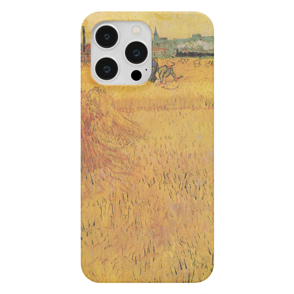 SONOTENI-ARTの005-016　ゴッホ　『アルル：麦畑からの眺め』　スマホケース　表側面印刷　iPhone 14ProMax/14Plus/13ProMax/12ProMax専用デザイン　SC4-2 Smartphone Case