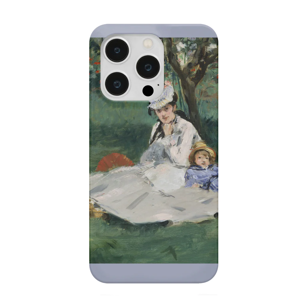 SONOTENI-ARTの012-002　エドゥアール・マネ　『庭のモネ一家』　スマホケース　表側面印刷　iPhone 14/14Pro/13/13Pro/12/12Pro専用デザイン　SC4-1 iPhone Smartphone Case