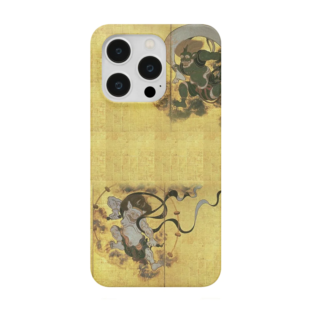 SONOTENI-ARTの023-001　俵屋宗達　『風神雷神図屏風』　スマホケース　表側面印刷　iPhone 14/14Pro/13/13Pro/12/12Pro専用デザイン　SC4-1 iPhone Smartphone Case