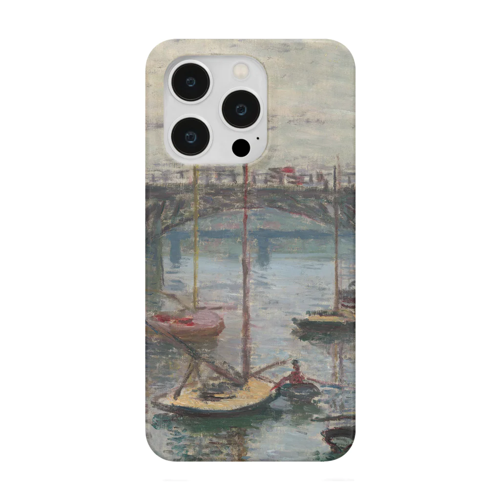 SONOTENI-ARTの004-024　クロード・モネ　『灰色の日のアルジャントゥイユの橋』　スマホケース　表側面印刷　iPhone 14/14Pro/13/13Pro/12/12Pro専用デザイン　SC4-1 iPhone Smartphone Case