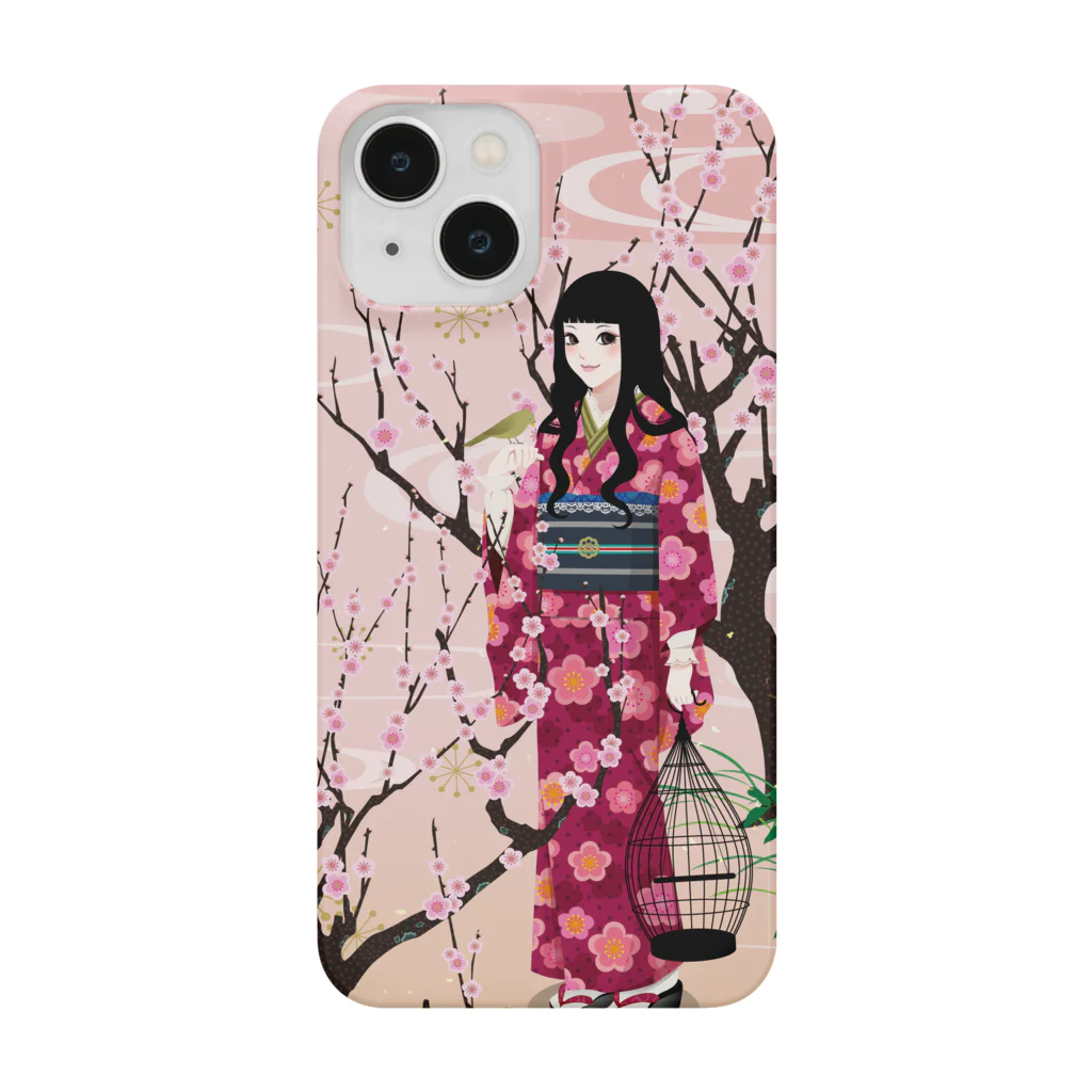 みやざきみいこの梅に鶯(ピンク) Smartphone Case