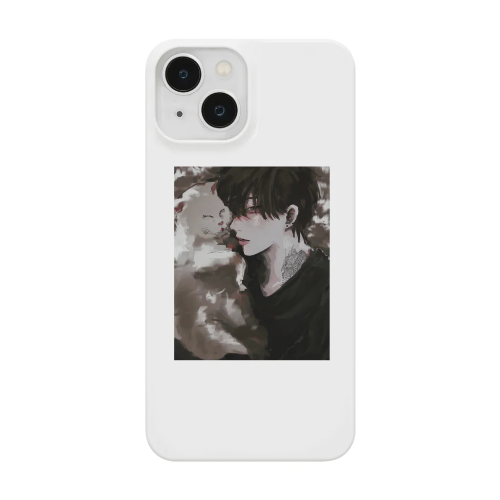 情報過多の猫と男の子 Smartphone Case