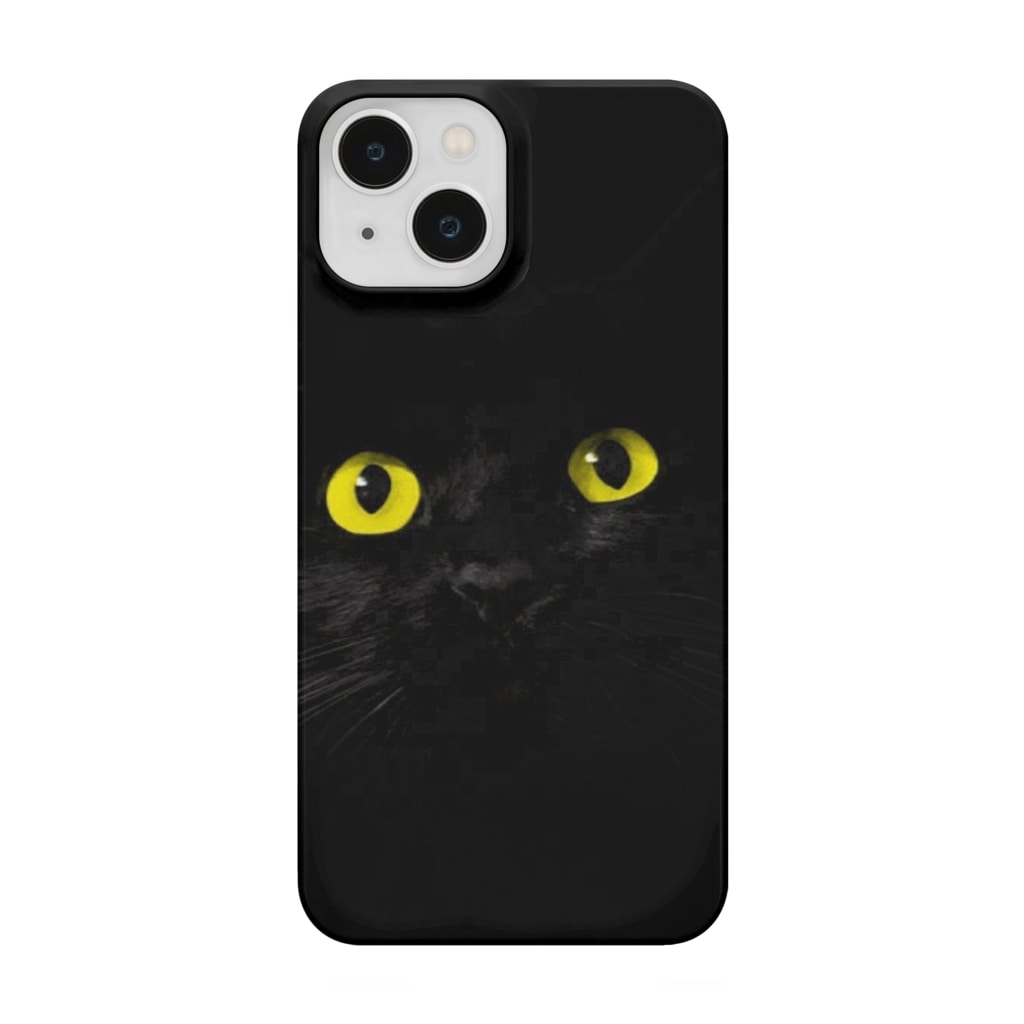 ねこねこの黒猫　黄色 Smartphone Case