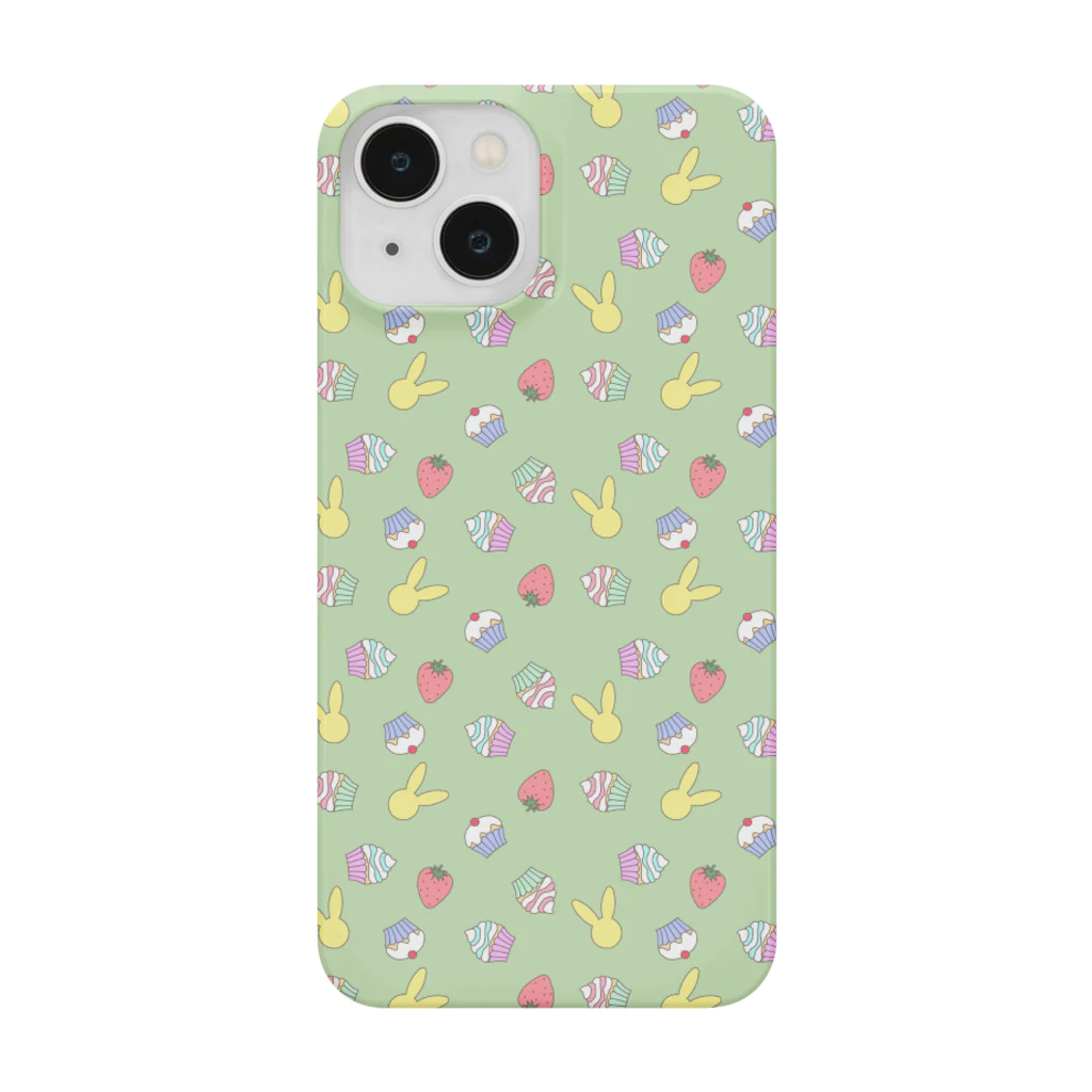 Rabbitflowerのマフィンとうさぎといちご（フル） Smartphone Case